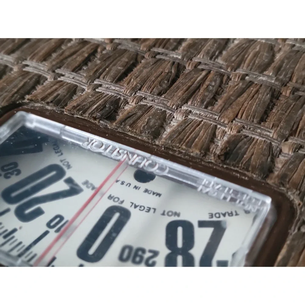 Vtg Counselor Bathroom Scale Brown Woven Wicker Analog Mechanical USA